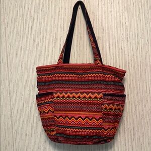 Tribal Patterned Red Tote Bag Retro Metro by Thirty-one All things are Possible
